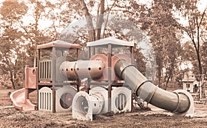 Childhood nostalgia playground equipment photo