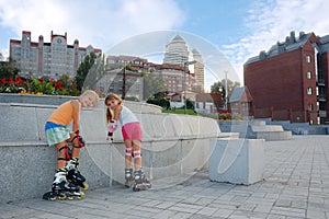 Infanzia sul pattini urbano 