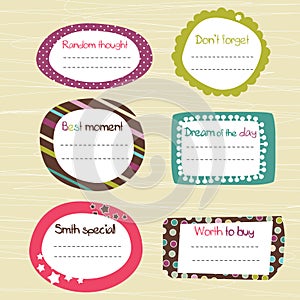 Childish scrapbook labels