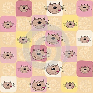 Childish seamless pattern with cats