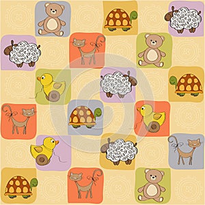 Childish seamless pattern with toys