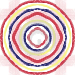 A Childishly Drawn Colorful Circle Design photo