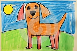childlike drawing of dog AI generated