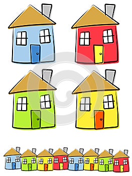 Childlike Drawings of Houses photo