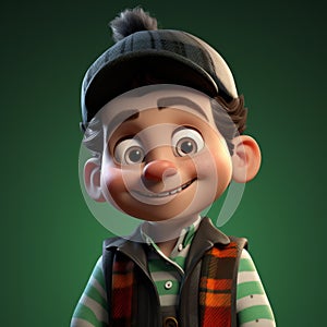 Childlike Innocence: A Cartoon Character In A Hat And Vest photo