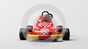 Childlike Red Kart On Gray Background - Uhd Toyism Go-kart Image photo
