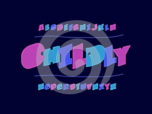 Childly font. Vector alphabet