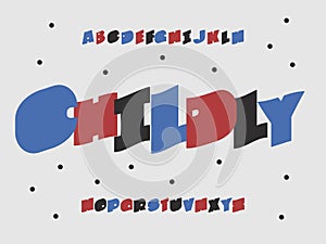 Childly font. Vector alphabet photo