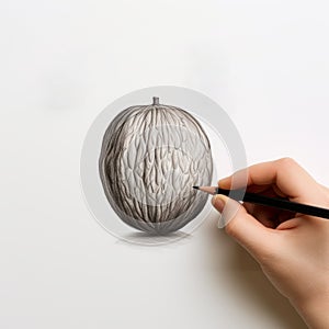 Childproof Hand Drawing A Walnut: Clever Juxtapositions And Delicate Shading