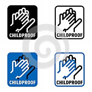 Childproof property vector information sign photo