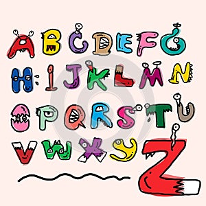 Children alphabet spelled out