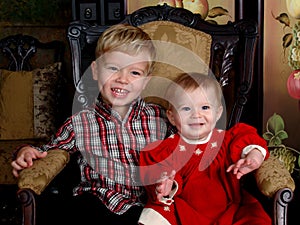 Children in Antique Room