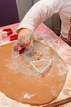 Children apron cooking gingerbread cookies kitchen