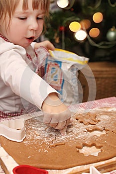 Children apron cooking gingerbread cookies kitchen