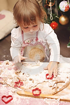 Children apron cooking gingerbread cookies kitchen