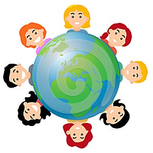 Children around the world - vector illustration