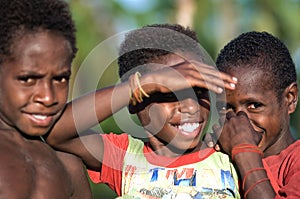 Children asmat a tribe.