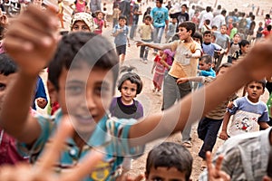 Children at Atmeh refugee camp, Atmeh, Syria.