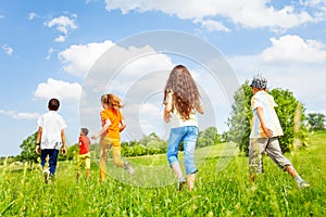 Children back running in other direction