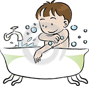 Children bathe