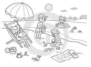 Children at the beach