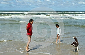 Children at the beach in Denmark