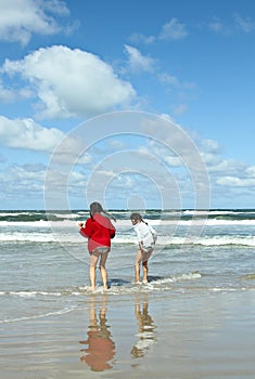 Children at the beach in Denmark