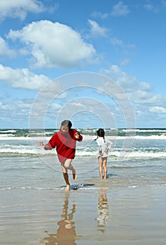 Children at the beach in Denmark