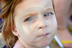 Children on the beach sun screen moisture photo