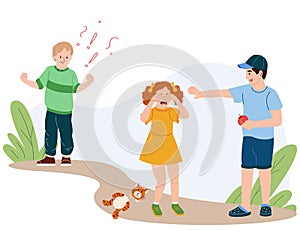 Children Behaviour Flat Illustration