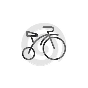 Children bicycle line icon, outline vector sign, linear style pictogram isolated on white