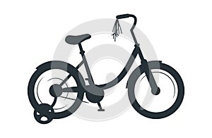 Children bicycle vector silhouette illustration