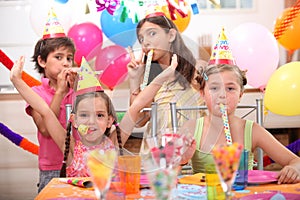 Children at birthday party