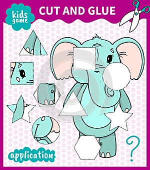 Children board animal game cut shape and glue in place for preschoolers and primary school students worksheets.Page read