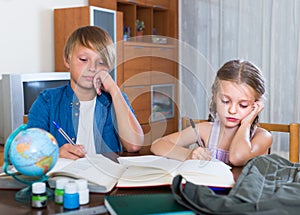 Children with books indoor