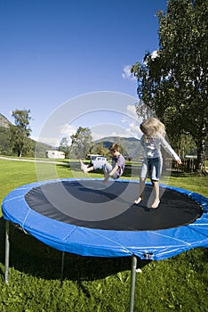 Children bouncing.