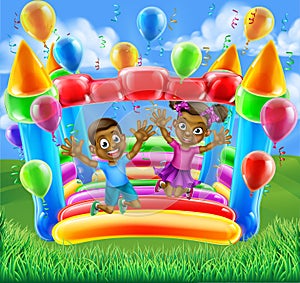 Children on Bouncy Castle