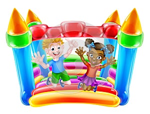 Children on Bouncy Castle photo