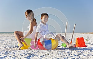 Children, Boy and Girl, Playing On a Beach