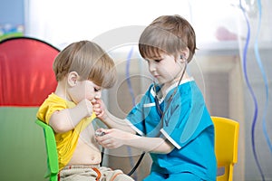 Children boys play doctor