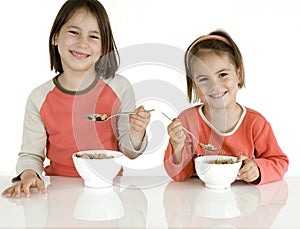 Children with breakfast