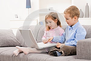 Children browsing internet