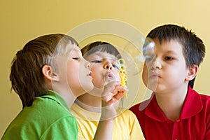 Children with bubbles