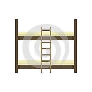 Children bunk bed icon flat isolated vector