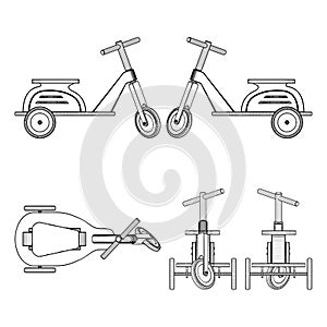 Children Car Bicycle Vector. Illustration Of Kids Bike Isolated On White.