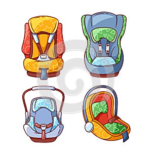 Children Car Chairs Collection, Provide Safe And Comfortable Travel For Kids. Designed With Age-appropriate Features photo