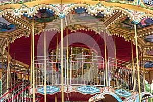 Children carousel with horses