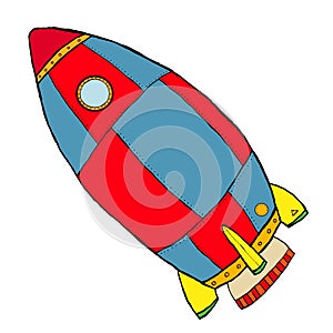 children cartoon space rocket