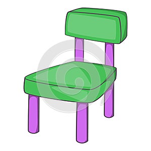 Children chair icon, cartoon style