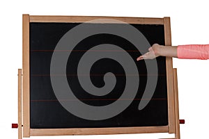 Children with chalkboard child's hand as Cut